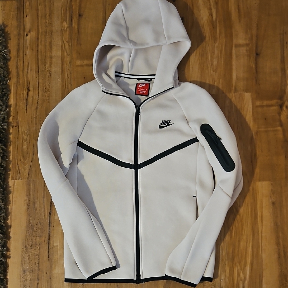 Nike Women's White Hoodie Jacket with Black Trim